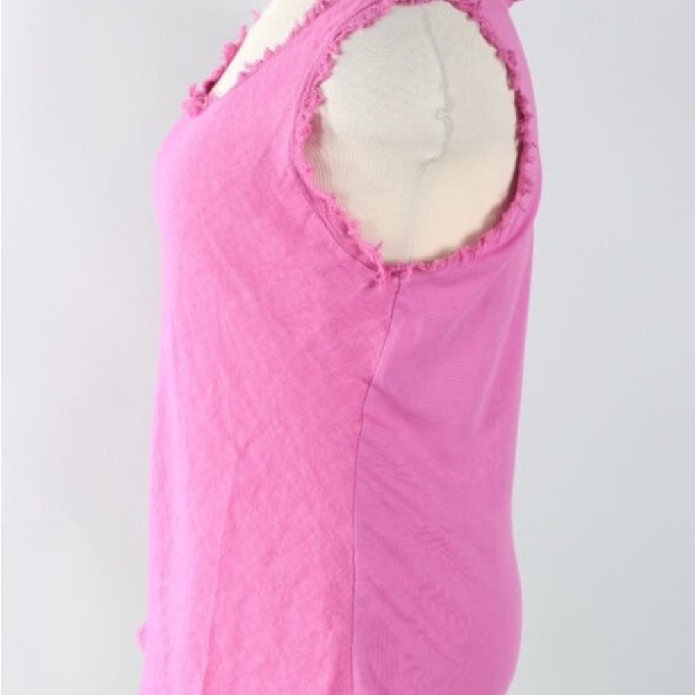 Tempo Paris Pink Frayed Hem Sleeveless Top - Picture 2 of 3